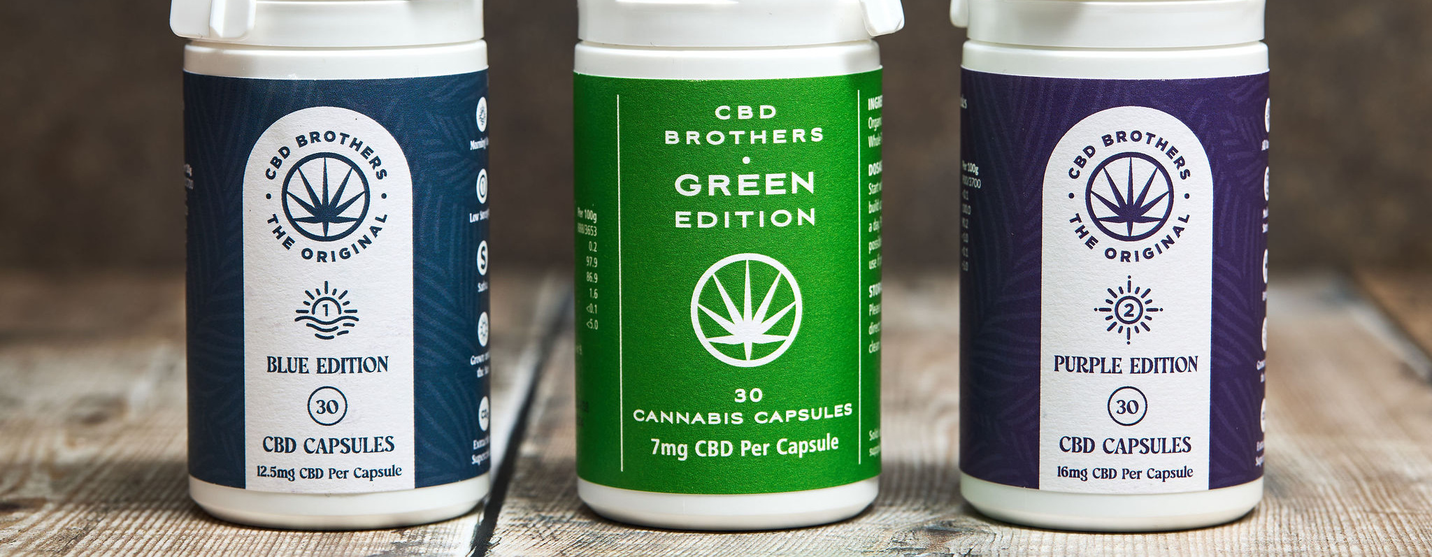 3 bottles of CBD capsules