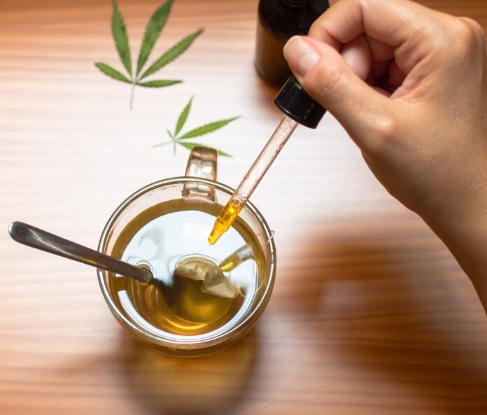 CBD oil being added to tea