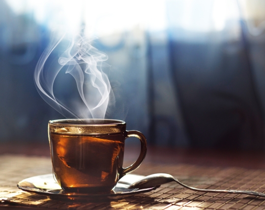 Steam rising from a cup